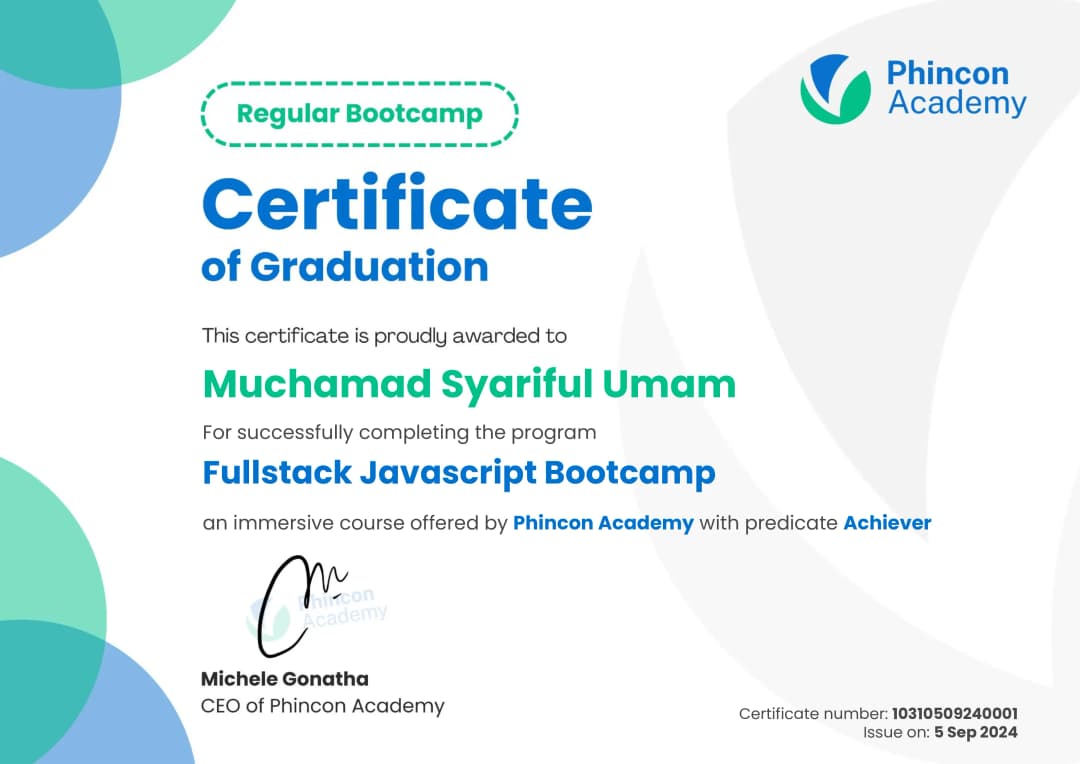 Phincon Academy | Bootcamp Fullstack Javascript (September 2024)